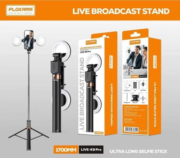 LIVE-K9 Pro Live Broadcast Stand Selfie Stick Tripod