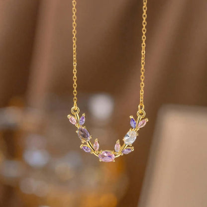 Elegant Crystal Blossom Pendant Necklace – Gold Plated Luxury Jewelry