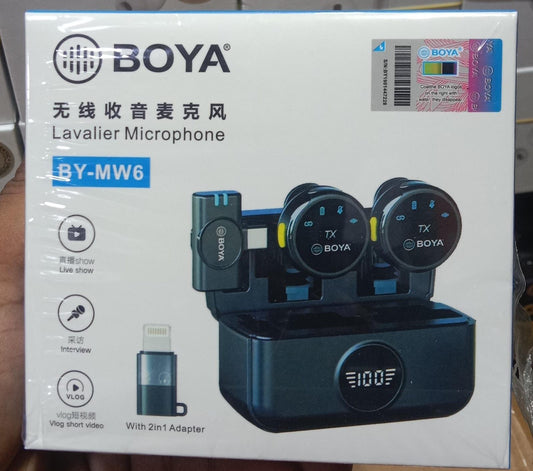 BOYA BY-MW6 Dual Wireless Lavalier Microphone – Professional Noise Reduction Mic System