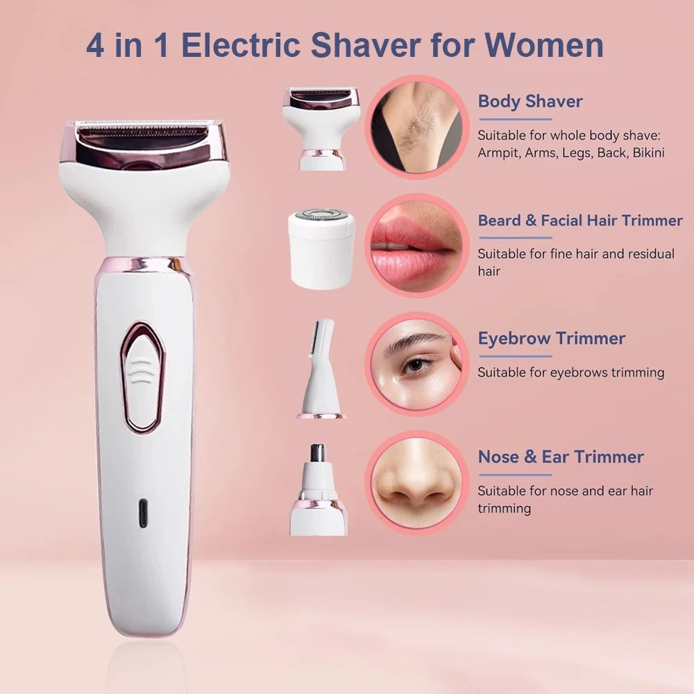 4-in-1 Electric Shaver & Trimmer for Women