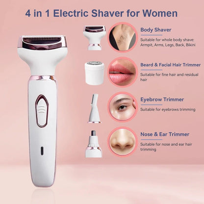 4-in-1 Electric Shaver & Trimmer for Women