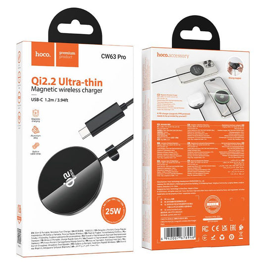 Hoco CW63 Pro Qi2.2 Ultra-thin Magnetic Wireless Charger